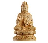 JCNAGXY Figurina Guan Seduta sulla Preghiera di Meditazione dell'ornamento di Loto Kuan Yin Scultura dea della miserico