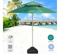 JCNAGXY Garden Parasol Sun Umbrella Patio 8.9 Feet Patio Umbrella Unique Double-Top Canopy Umbrella with Air Vent for Deck Backyard, UV Protected And Waterproof