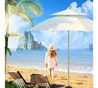 JCNAGXY Garden Parasol Sun Umbrella Patio Rotatable Patio Umbrella Outdoor Round Umbrella 7.4 Feet Perfect Patio Upgrade for Garden Lawn, Easy to Assemble