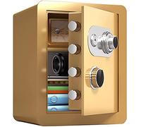 JCNAGXY Lock Fireproof Waterproof Document Bag Mechanical (Gold)