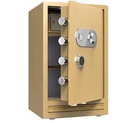 JCNAGXY Lock for documents Large-Capacity Storage Cabinet with Adjustable Dark Board,Cash, Jewelry Storage Container (Gold)