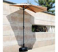 JCNAGXY Outdoor Patio 9' Half Round Umbrella, Wall Umbrella Sun Shade with 5 Ribs & Crank, Sun Shelter for Market Table Deck Garden Outdoor Parasol