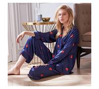 JCNAGXY Pista per la Seta da Sonno di Seta in Finta Seta da Sonno di Seta in Seta da Donna a Maniche Lunghe a Maniche Lunghe