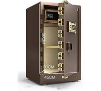 JCNAGXY Safe,Home Safe, Safes Wall Safes Electronic Home Safe with Medium Password Anti-Theft all-Steel Safe Leather Head Office (Color : Brown)