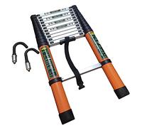 JCNAGXY Scala telescopica da 8 m/ 7 m/ 6 m/ 5 m/ 4 m/ / 2 m con Gancio Staccabile, Scala telescopica in Alluminio per mansarda sul Tetto di casa Camper, carico 150 kg