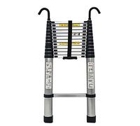 JCNAGXY Scala telescopica per carichi Pesanti, Alta 2,6 m/ 3,8 m/ 5 m/ 6,2 m, Scala telescopica Pieghevole in Alluminio con Ganci per Tenda da Tetto Domestica, soffitta per Camper, Uso Esterno