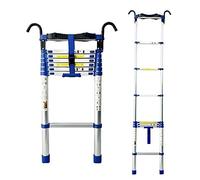 JCNAGXY Scala telescopica per Esterni, Scala telescopica con Ganci, Scale telescopiche in Alluminio Alte 8 m/ 7 m/ 6 m/ 5 m/ 4 m// 2 m/ 1 m, Scala telescopica per casa/soffitta/Camper/Esterno/Tetto