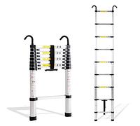 JCNAGXY Scala telescopica per Esterni, Scala telescopica per Tenda da Tetto da 8 m/ 7 m/ 6,2 m/ 5 m/ 4 m/ 3,8 m/ 2,6 m, Scale telescopiche prolunga in Alluminio con Gancio per Uso Esterno in soffitta