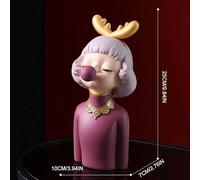 JCNAGXY Sculptures Resin Cute Angel Bubble Girls Figurines Fairy Garden Miniatures Living Room Desktop Decorative Ornaments (Color : Large Purple)