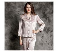 JCNAGXY Set di Pigiami al 100% Sade Set Donne Donna Bella Che Sala E PANTANI per SEGNI ABBIGLIO dei sotto Lungo Lungo Lungo Solid Solid