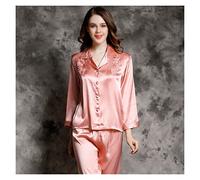 JCNAGXY Set di Pigiami al 100% Sade Set Donne Donna Bella Che Sala E PANTANI per SEGNI ABBIGLIO dei sotto Lungo Lungo Lungo Solid Solid