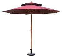 JCNAGXY Sun Parasol Umbrella Garden 9' Round Parasols Double Top Outdoor Patio Sun Umbrella, Outdoor Yard, Beach Commercial Event Market, Camping, Pool Side