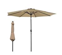 JCNAGXY Sunshade Shelter, Round Protection Sunshade Umbrella with Tilt And Crank, Wine Red, Dark Green, Beige, Khaki, 2.7m, for Garden Patio Yard Beach, Large Patio Umbrella Parasol