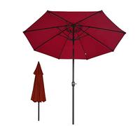 JCNAGXY Sunshade Shelter, Round Protection Sunshade Umbrella with Tilt And Crank, Wine Red, Dark Green, Beige, Khaki, 2.7m, for Garden Patio Yard Beach, Large Patio Umbrella Parasol
