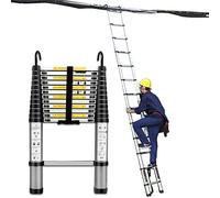 JCNAGXY Telescoping Telescopic Extension Ladder 8m/ 7m/ 6.2m/ 5m/ 4m/ 3.8m/ 2.6m, Aluminum Extendable Ladder for Home Rooftop RV Attic Outdoor Work, Load 150kg