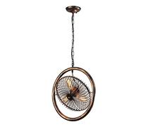 JCNAGXY Vintage Industrial Ceiling Lights, Barn Retro Fan Chandelier Fitting e27 Rust Color Pendant Light Wrought Iron Hanging Lighting for Living Room Bedroom Dining Room Balcony Bar