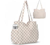 Jcocylse - Borsa da donna, in velluto a coste, borsa a tracolla e borsa a mano con molte tasche, borsa multifunzionale per lo shopping, il lavoro, l'università, i viaggi e l'uso quotidiano, 20 x 14.5