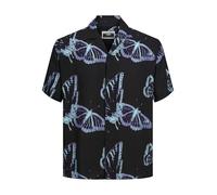 JCOJEFF AOP Resort - Maglietta SS Relax, Nero/AOP: Butterfly AOP, S