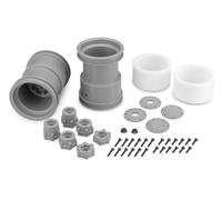 JConcepts Omaggio - 2.6 x 3.6 " Monster Truck Wheel W/ Adaptors (Argento) - 2pc