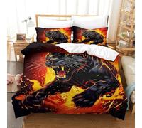 JCOUSDAEO 3 Pezzi Black Panther Set Di Biancheria Da Letto Stampa 3d in Microfibra Con Chiusura A Strappo Per Tutte Le Stagioni Per Bambini,Ragazzi E Ragaz Super King（260x220cm）