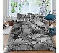 JCOUSDAEO Abstract fluid artcopripiumino microfibra morbida 3 Pezzi stampa 3D cerniera nascosta Monochrome ink wash Set Di Copripiumino con federe per cuscini traspirante for adulti King（220x240cm）