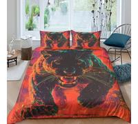 JCOUSDAEO BlackPantherSet Di Copripiumino ultra microfibra Set di 3 Pezzi stampa 3D con cerniera DigitalArtStyle_ copripiumino incluso federe aiosa ultra morbido for coppie King（220x240cm）