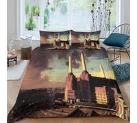 JCOUSDAEO industrial skylinecopripiumino morbida microfibra 3 pezzi motivo 3D con cerniera urban landscape style Set Di Copripiumino incluso federe aiosa morbida for ragazzi Single（140x200cm）