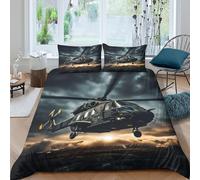 JCOUSDAEO military_helicopterSet Di Copripiumino morbida 3 pezzi motivo 3D con cerniera dark_warrior_style copripiumino con federa traspirante for bambini adulti ragazzi Super king（260x220cm）