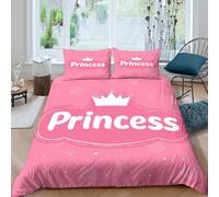 JCOUSDAEO Princess designcopripiumino microfibra 3 Pezzi stampa di 3D con cerniera Cartoon cute style Set Di Copripiumino con federe traspirante morbida for ragazzi Super king（260x220cm）