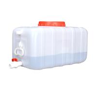 JCPSH Bianca Grande capacità Tanica Acqua 25L/30L/50L/75L/100L/200L Contenitori d'Acqua Orizzontale Addensato Barile di Plastica per Uso Alimentare con Coperchio E Valvola(Size:110L)