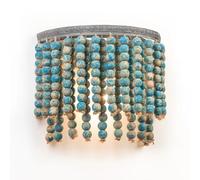 JCPYIUL Blu Lampada da Parete in Perline di Legno, Applique Cameretta E27, Lampada a Muro Camera da Letto Vintage per Ingresso da Pranzo Camera da Letto(Perline Blu)