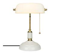 JCPYIUL Lampada da banchiere dorata, lampada da tavolo con paralume in vetro, interruttore a catena, per ufficio, biblioteca, studio, camera da letto