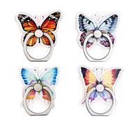 JCSMARTEC 4Pack Cute Butterfly Phone Ring Grip, farfalla carino supporto dell'anello del telefono, Funny 360 Rotation Finger Ring Holder Mount Stand