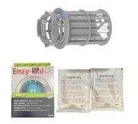 JCSPARES® - Filtro Residui Microfiltro Completo Residui Sporco Cibo + Kit Pulizia Calcare Grassi Sedimenti per Lavastoviglie Compatibile con Bosch per Modelli: JS0 JS1 SMV DUM Ed Ulteriori