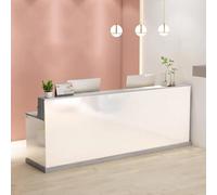 JCSRYD Bancone reception moderna, bancone per vendita al dettaglio con cassetti, reception ufficio per negozio di abbigliamento, hotel(Gray,47in/120cm)