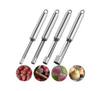 Jcsw 4 Pieces Fruit Corer Remover Steel Easy Twist Core Seed Remover Pear Apple Corer Pitter for Kitchen House Tool