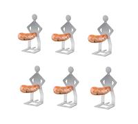 JCSY Divertente supporto per hot dog, in acciaio inox, portatile, per hot dog, hot dog in piedi, divertente regalo di compleanno per uomini, barbecue, campeggio, 7,6 x 11,4 x 20,3 cm (6 pezzi)