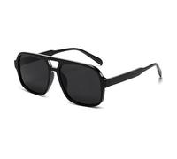 JCTAIFOO Occhiali da sole retrò per uomo e donna, classici anni '70, rettangolari, oversize, quadrati, Grigio scuro/nero, taglia unica