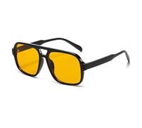 JCTAIFOO Occhiali da sole retrò per uomo e donna, classici anni '70, rettangolari, oversize, quadrati, nero/arancione, taglia unica