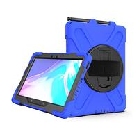 JCTek - Custodia antiurto per Galaxy Tab Active Pro 10.1 2019, resistente ibrida con supporto girevole a 360°, manico e tracolla per Samsung SM-T540/SM-T545/SM-T547, colore: blu
