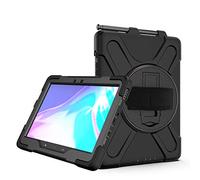 JCTek - Custodia antiurto per Galaxy Tab Active Pro 10.1 2019, resistente ibrida con supporto girevole a 360°, manico e tracolla per Samsung SM-T540/SM-T545/SM-T547 (nero)