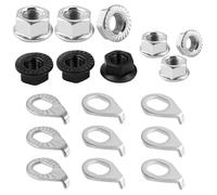 JCUGSBS 18 Pcs Dado Asse Ruota Dado e Mozzo Bicicletta Kit Rondella di Sicurezza Parti Della Bici In Acciaio Al Carbonio M8/M9.5/M10 Dado Mozzo Dado Flangiato Asse Dadi per Asse Ruota Anteriore e