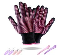 JCUGSBS 2 Pezzi Guanto Per Piastra Capelli, Guanto Termico Per Piastra,Guanto Resistente Al Calore,Guanti Resistenti Al Calore Per Acconciature,Piastra Capelli,Per Strumenti Da Parrucchiere,Con 6 clip
