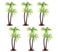 JCUGSBS 6 Pezzi Decorazione per Torta con Alberi di Palma di Cocco, Modello Scenario per Decorazioni di Torte o paesaggi,Camera da Letto, Soggiorno, Tavolo, Decorazione di Torte,Stile Hawaiano