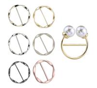 JCUGSBS 7 Pcs Donna Metallo T Shirt Clip Fibbia Sciarpa Anello Fibbia Indumento Angolo Pulsante Metallo Rotondo Cerchio Clip Fibbia Indumento Anello Wrap Holder