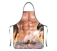 JCUGSBS Grembiule Sexy da Cucina, Uomo Muscoloso Grembiule da Barbecue Divertente Grembiule Cucina BBQ per Partito Cosplay Regalo Divertente per Ristorante Feste Giardino per Uomo Donna (60x80 cm)