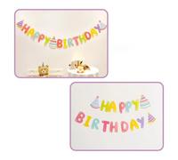 JCUGSBS Happy Birthday Bandiera Colorati Buon Compleanno Bunting Banner con Lettere e Nastro Festone di Compleanno con Scritta Happy Birthday