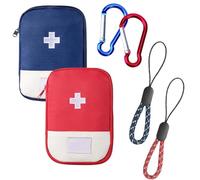 JCUGSBS Mini Kit Di Pronto Soccorso Da Viaggio, 2 Pezzi Portatile, Borsa Di Stoccaggio Della Medicina (Rosso, Blu)