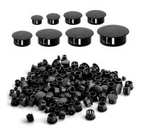 JCUGSBS Tappi per Fori in Plastica, 5/6/8/10/12/16/20/25mm Tappi per Fori a Filo Bloccaggio Tappi Armadio Copriforo Tappi per Fori per Pannelli per Armadi Macchine Mobili (100 Pezzi, Nero)