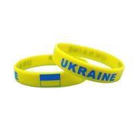 JCUIyon 1pc uomo donna bandiera braccialetto in silicone braccialetto sportivo amicizia fascia da polso in gomma braccialetto adolescenti regali souvenir(UKRAINE)